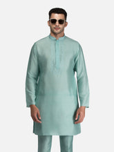 Blue Embroidered Short Kurta with Trouser Set